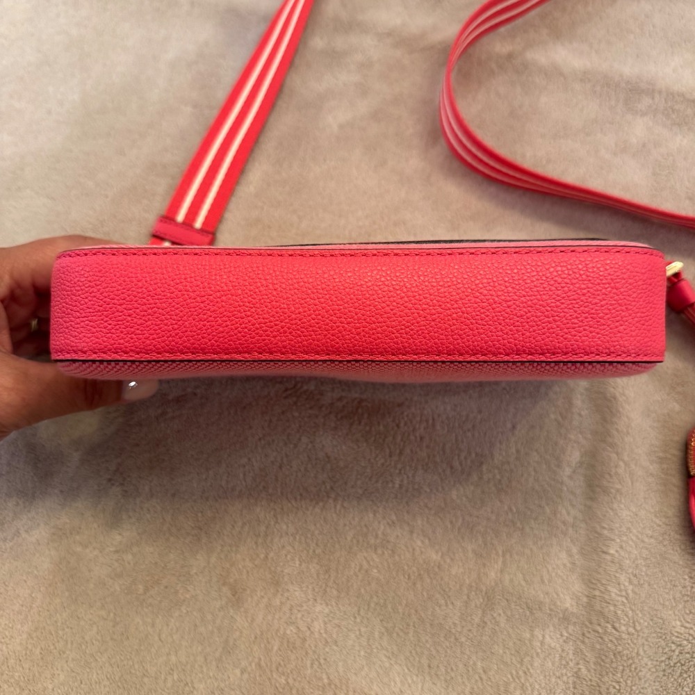 Kate Spade Rosie Flap Crossbody Bag Pink Pebbled Leather Preppy Resort Luxe - Picture 5 of 14
